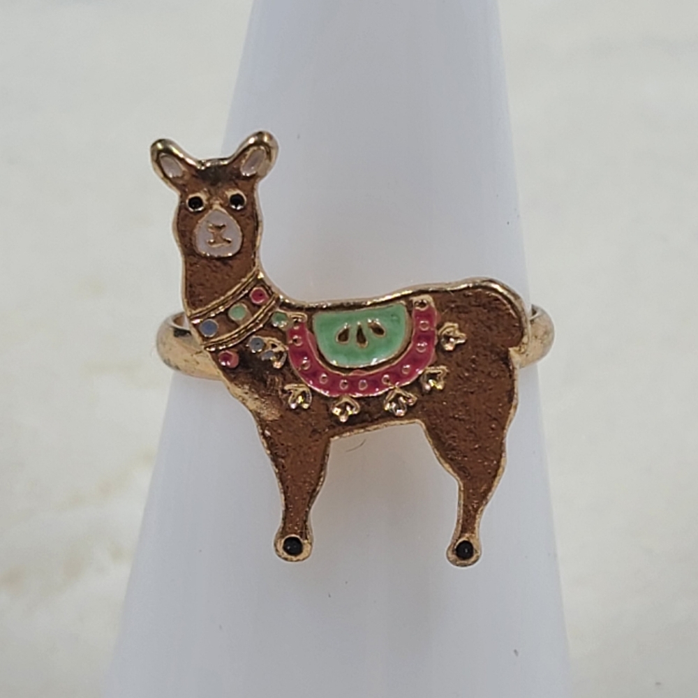 Llama Enamel Ring